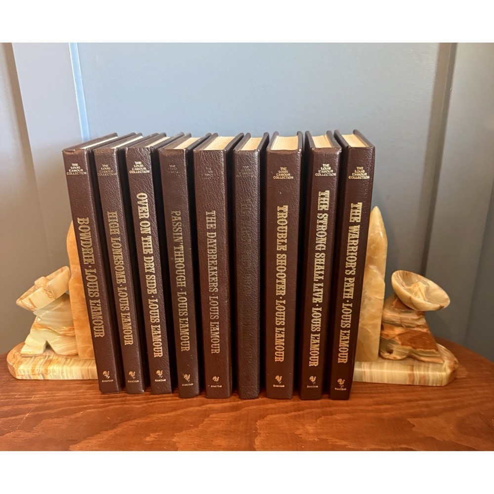Louis L'Amour Hardcover Western Book Lot Leatherette Bantam Collection 9 Books